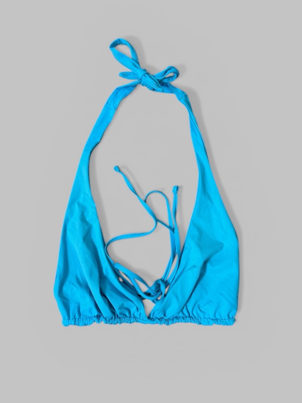 Frankie's Bikinis Bright Blue Halter Triangle Swimsuit Top